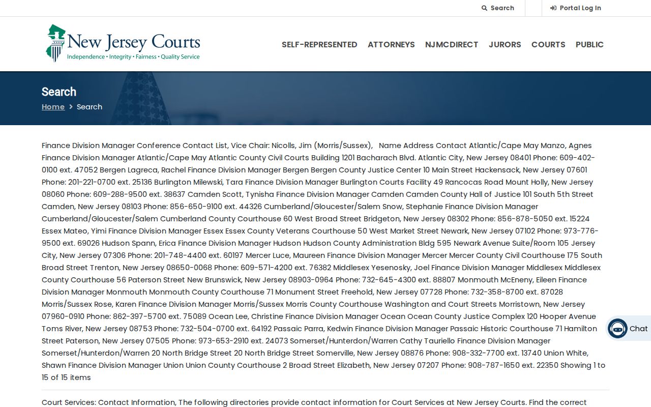 East Orange resident lookup New Jersey Courts public search options